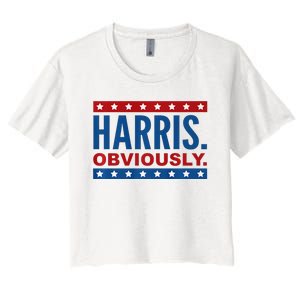 Kamala Harris For President Obviously 2024 Women's Crop Top Tee