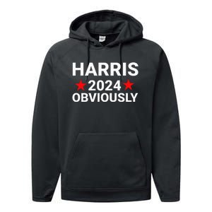 Kamala Harris For President Obviously Performance Fleece Hoodie