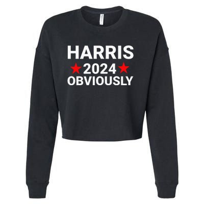 Kamala Harris For President Obviously Cropped Pullover Crew