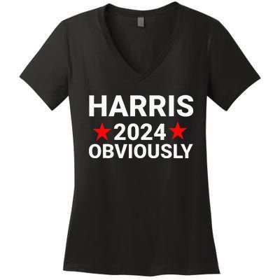 Kamala Harris For President Obviously Women's V-Neck T-Shirt