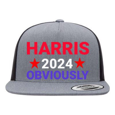 Kamala Harris For President Obviously Flat Bill Trucker Hat