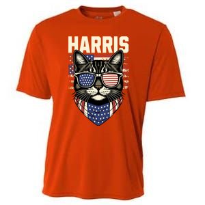 Kamala Harris For President 2024 Funny Cat Lady Graphic Gift Cooling Performance Crew T-Shirt