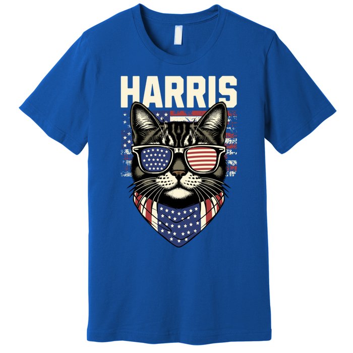 Kamala Harris For President 2024 Funny Cat Lady Graphic Gift Premium T-Shirt