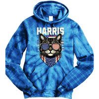 Kamala Harris For President 2024 Funny Cat Lady Graphic Gift Tie Dye Hoodie