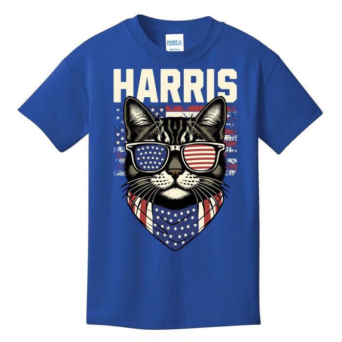 Kamala Harris For President 2024 Funny Cat Lady Graphic Gift Kids T-Shirt