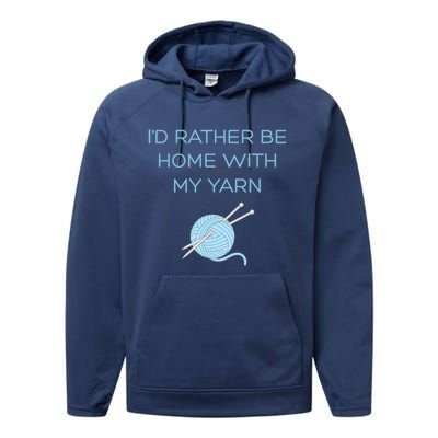 Knitting Home Funny Grandma Mom Crocheting Yarn Lover Gift Funny Gift Performance Fleece Hoodie