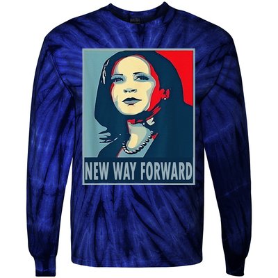 Kamala Harris Forward 2024 Presidential Election President Tie-Dye Long Sleeve Shirt