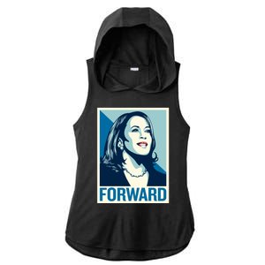 Kamala Harris Forward Election Ladies PosiCharge Tri-Blend Wicking Draft Hoodie Tank