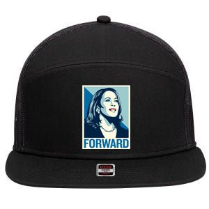 Kamala Harris Forward Election 7 Panel Mesh Trucker Snapback Hat