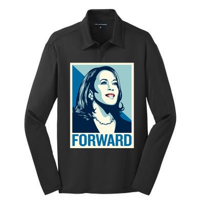 Kamala Harris Forward Election Silk Touch Performance Long Sleeve Polo