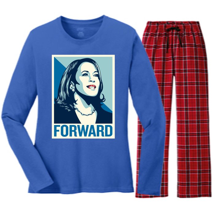 Kamala Harris Forward Election Women's Long Sleeve Flannel Pajama Set 