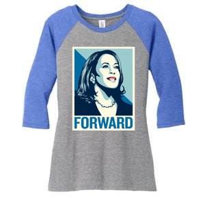 Kamala Harris Forward Election Women's Tri-Blend 3/4-Sleeve Raglan Shirt