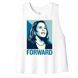 Kamala Harris Forward Election Women's Racerback Cropped Tank