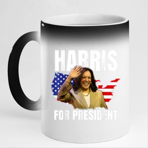 Kalama Harris For President 2024 11oz Black Color Changing Mug