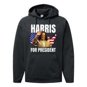 Kalama Harris For President 2024 Performance Fleece Hoodie