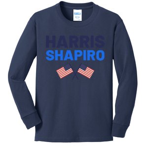 Kamala Harris For President Josh Shapiro For Vp Kids Long Sleeve Shirt