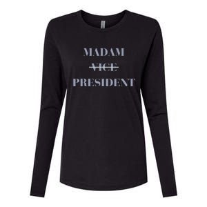 Kamala Harris For President 2024 Madam Vice President Womens Cotton Relaxed Long Sleeve T-Shirt