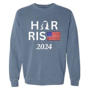 Kamala Harris Flag Her Rise 2024 For President Garment-Dyed Sweatshirt