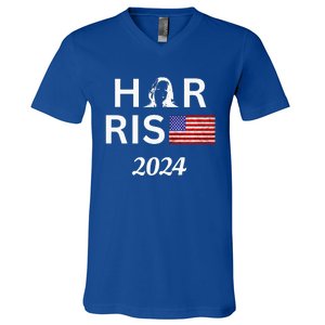 Kamala Harris Flag Her Rise 2024 For President V-Neck T-Shirt