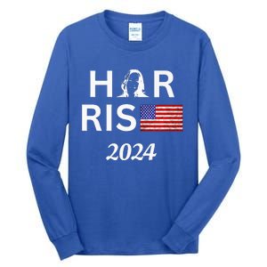 Kamala Harris Flag Her Rise 2024 For President Tall Long Sleeve T-Shirt