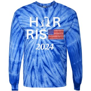 Kamala Harris Flag Her Rise 2024 For President Tie-Dye Long Sleeve Shirt