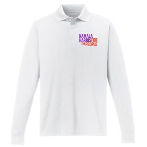 Kamala Harris For The People President 2024 Performance Long Sleeve Polo