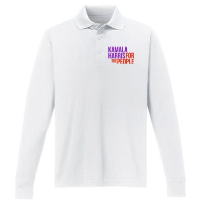 Kamala Harris For The People President 2024 Performance Long Sleeve Polo