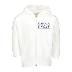 Kamala Harris For President 2024 Kamala 2024 Toddler Zip Fleece Hoodie