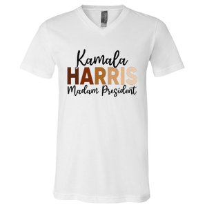 Kamala Harris For President 2024 Democrat Madam President V-Neck T-Shirt