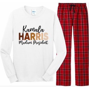 Kamala Harris For President 2024 Democrat Madam President Long Sleeve Pajama Set