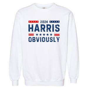 Kamala Harris For President Obviously 2024 Garment-Dyed Sweatshirt