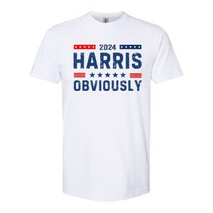 Kamala Harris For President Obviously 2024 Softstyle CVC T-Shirt