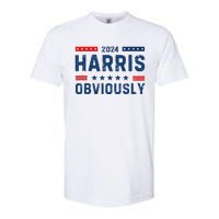 Kamala Harris For President Obviously 2024 Softstyle CVC T-Shirt