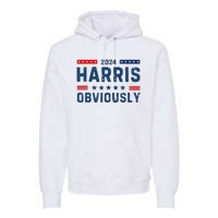 Kamala Harris For President Obviously 2024 Premium Hoodie