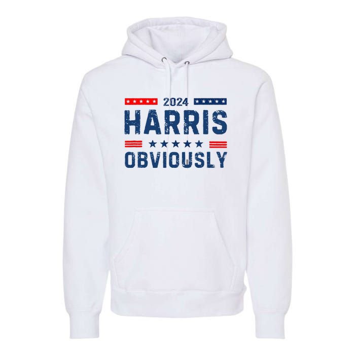 Kamala Harris For President Obviously 2024 Premium Hoodie