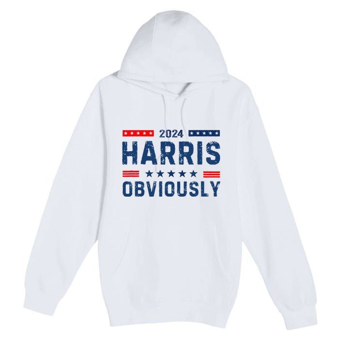 Kamala Harris For President Obviously 2024 Premium Pullover Hoodie