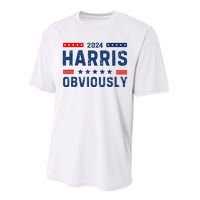 Kamala Harris For President Obviously 2024 Performance Sprint T-Shirt