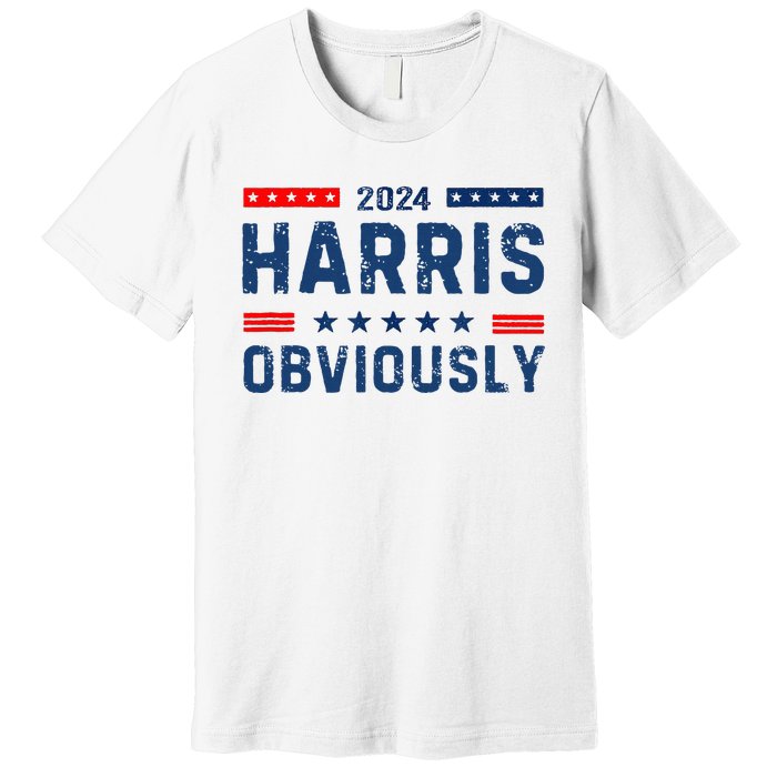 Kamala Harris For President Obviously 2024 Premium T-Shirt