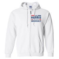 Kamala Harris For President Obviously 2024 Full Zip Hoodie