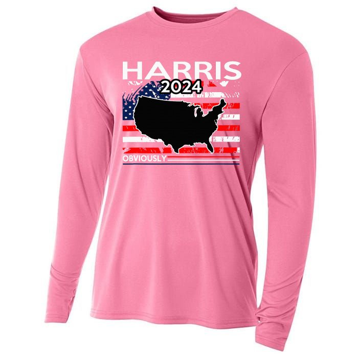 Kamala Harris For President Obviously Cooling Performance Long Sleeve Crew