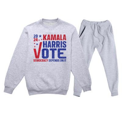 Kamala Harris For President A New Vision For America Premium Crewneck Sweatsuit Set