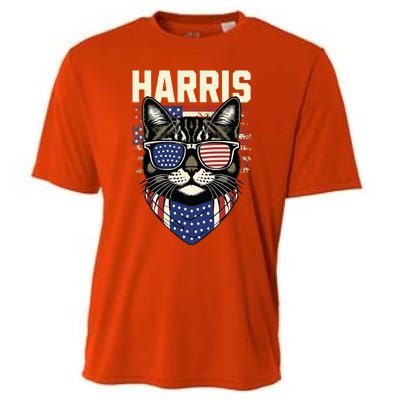 Kamala Harris For President 2024 Funny Cat Graphic Cooling Performance Crew T-Shirt