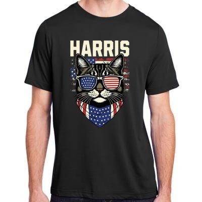 Kamala Harris For President 2024 Funny Cat Graphic Adult ChromaSoft Performance T-Shirt