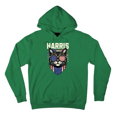 Kamala Harris For President 2024 Funny Cat Graphic Hoodie