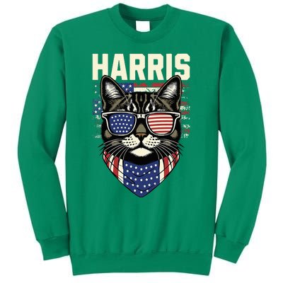 Kamala Harris For President 2024 Funny Cat Graphic Sweatshirt