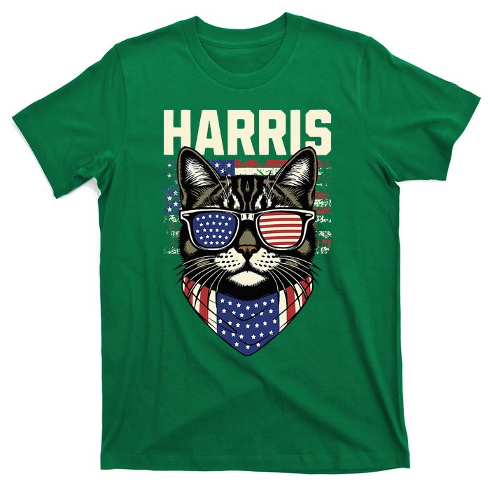 Kamala Harris For President 2024 Funny Cat Graphic T-Shirt