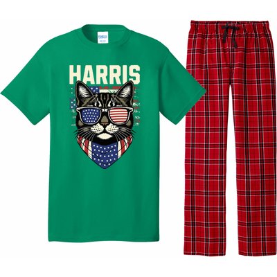 Kamala Harris For President 2024 Funny Cat Graphic Pajama Set