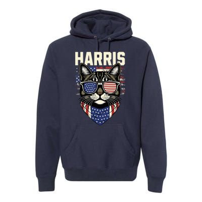 Kamala Harris For President 2024 Funny Cat Graphic Premium Hoodie