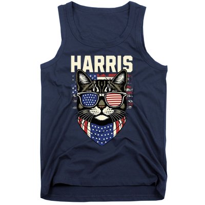 Kamala Harris For President 2024 Funny Cat Graphic Tank Top