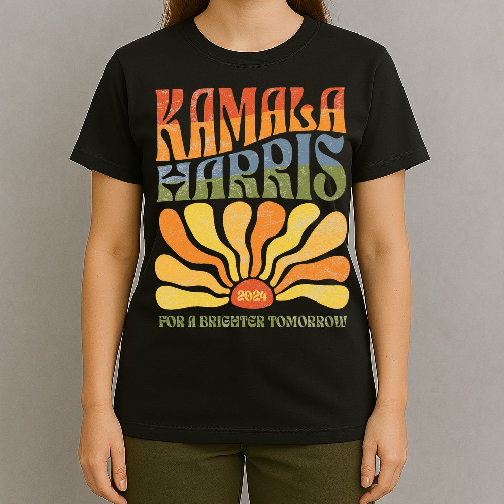 Kamala Harris For A Brighter Tomorrow 2024 Boho Aesthetic Gift T-Shirt